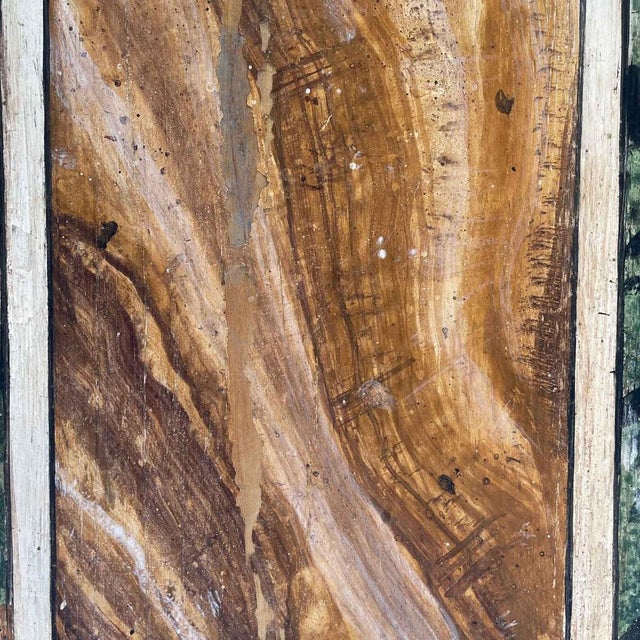 Pair of Lacquered Bedside Tables from the Marche Region, Early 1900, of an unusual type, with a central drawer and a fold-...