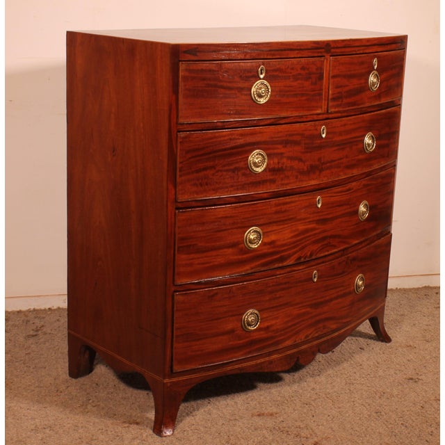 Brown Regency Bombé Commode, 1800s For Sale - Image 8 of 14