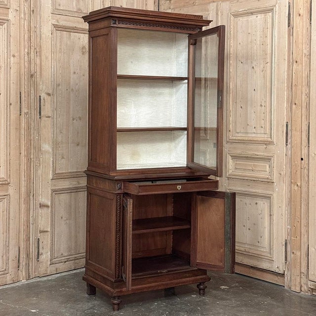 19th Century French Louis XVI Style Walnut Bookcase For Sale - Image 16 of 18