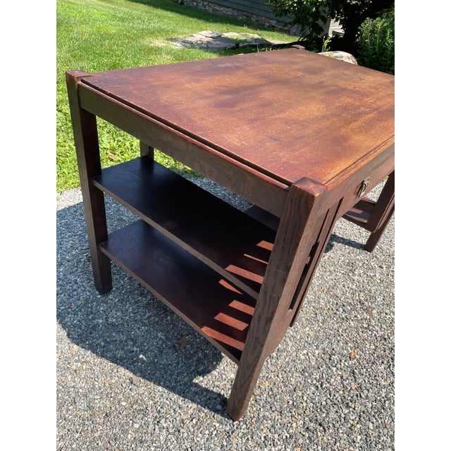 Arts and Crafts Mission Style Oak Desk Writing Table | Chairish
