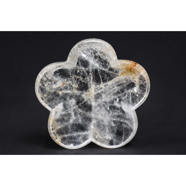 Gemstone Clear Rock Crystal Peach Blossom Japanese Artisan Hand Crafted For Sale - Image 7 of 10