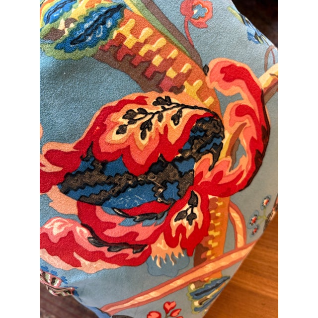 Ian Sanderson Popinjay Printed Velvet Pillows, Set of Three For Sale - Image 11 of 12
