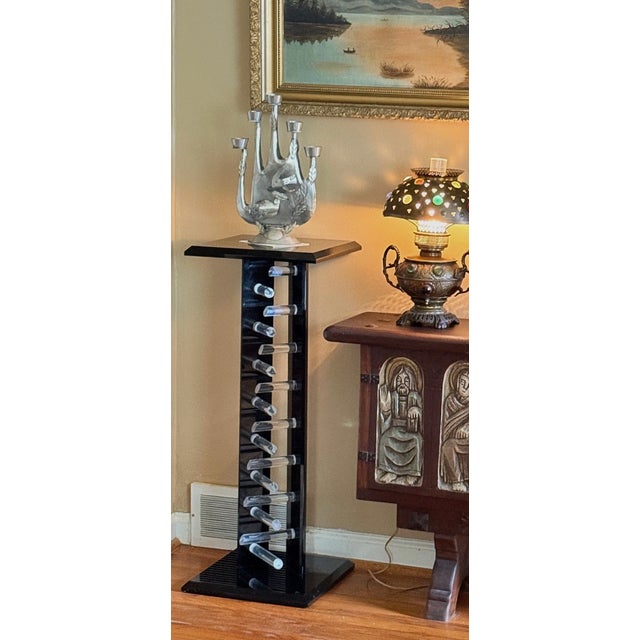 Shlomi Haziza (Israel B1969) Lucite Acrylic MCM Art Sculpture Pedestal Table 36" For Sale - Image 14 of 15