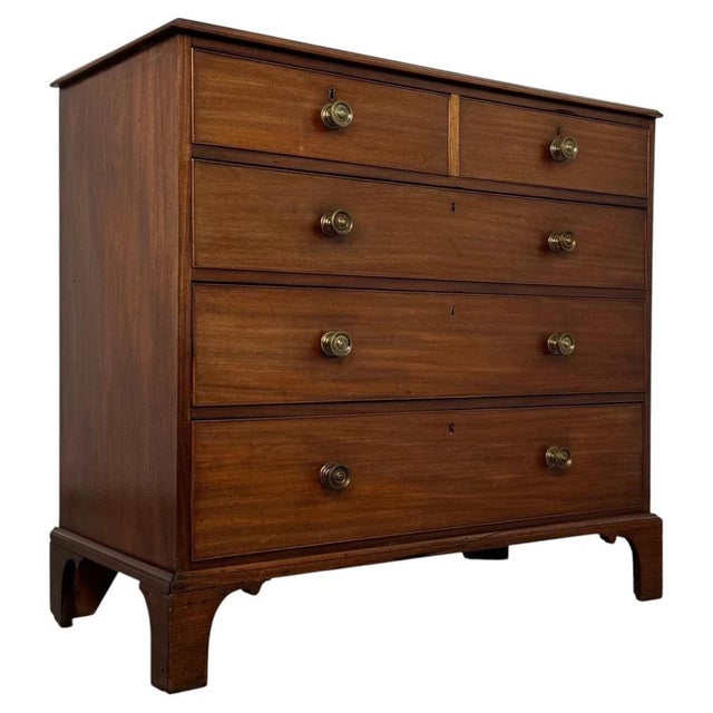 18th Century Antique English Mahogany Chest of Drawers For Sale - Image 4 of 12