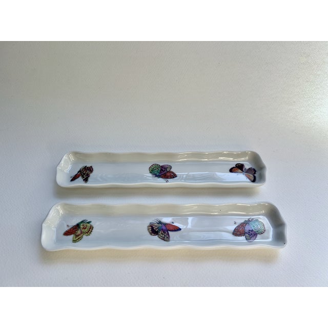 Ceramic Pair of Limoges Chinoiserie White Porcelain Trays by Andre Prevot For Sale - Image 7 of 18