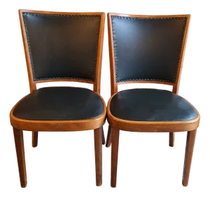 Mid-Century Chairs with Green Imitation Leather Upholstery from Thonet, 1956, Set of 2