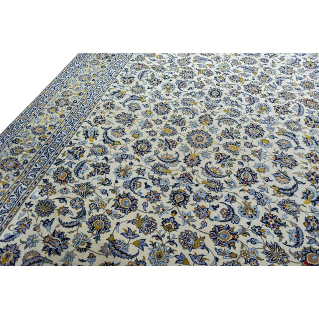 Hand-Knotted Kashan Cork Rug in Beige For Sale - Image 5 of 13