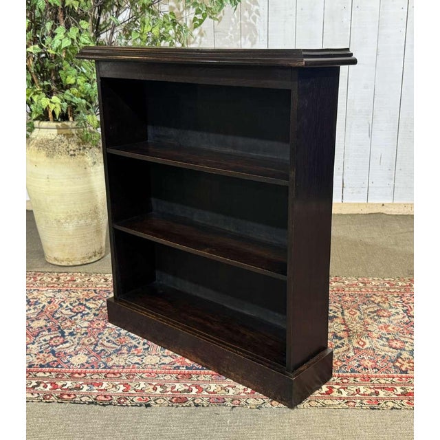 Black Vintage Oak Bookcase, 1930s For Sale - Image 8 of 12