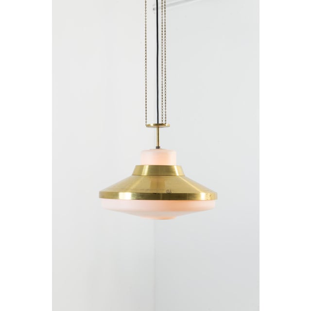 1970s Czech Brass Pendant Lamp For Sale - Image 4 of 13