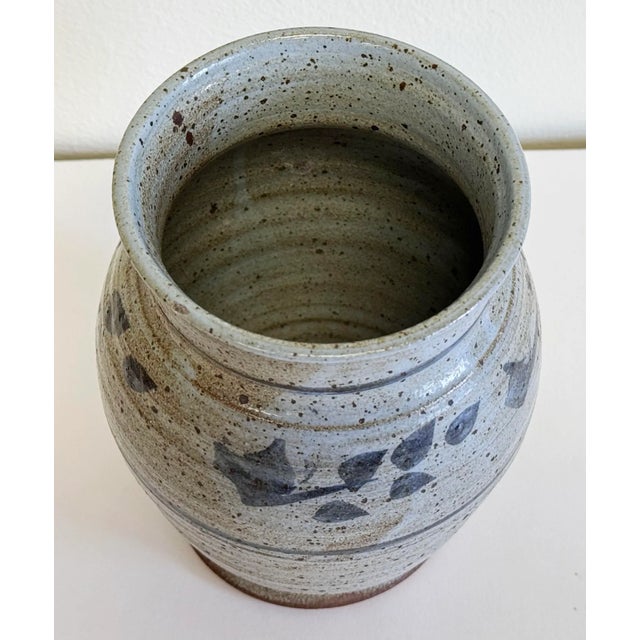 Vintage Studio Pottery Vase Vessel With Floral Detail For Sale In Kansas City - Image 6 of 11