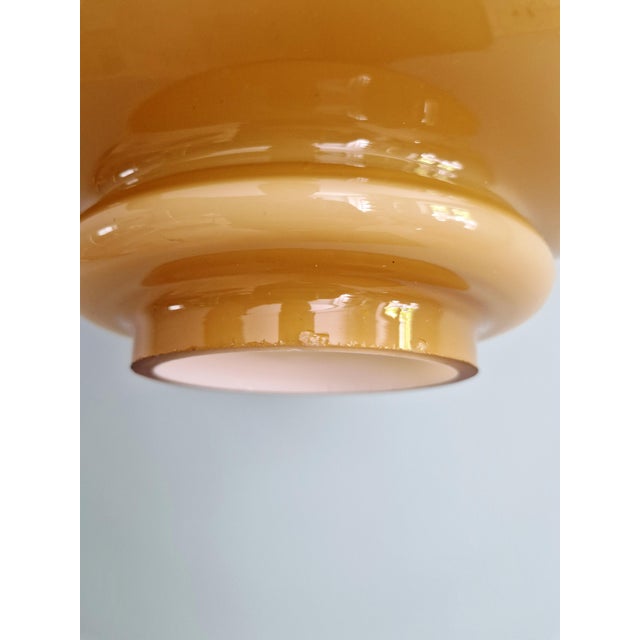 Scandinavian Pendant Light in Mustard-Colored Opaline Glass by Hans-Agne Jakobsson for Staff Leuchten, 1970s For Sale - Image 12 of 15