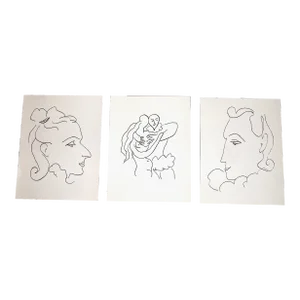 Vintage Henri Matisse Abstract Modernist Portraits & Nude Couple - Set of 3