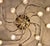 Mid-Century Modern Three-Level Spiral Brass Pendant Light with Twelve Lights, 1960s For Sale - Image 4 of 8