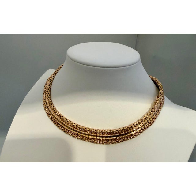 Vintage 18 Karat Yellow Gold 55.5 Gm Choker Link Like Chain Unisex, 16" Necklace For Sale - Image 11 of 18