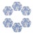Italian Les Ottomans Hand-Painted Blue Coral Oyster Plates - Set of 6 For Sale