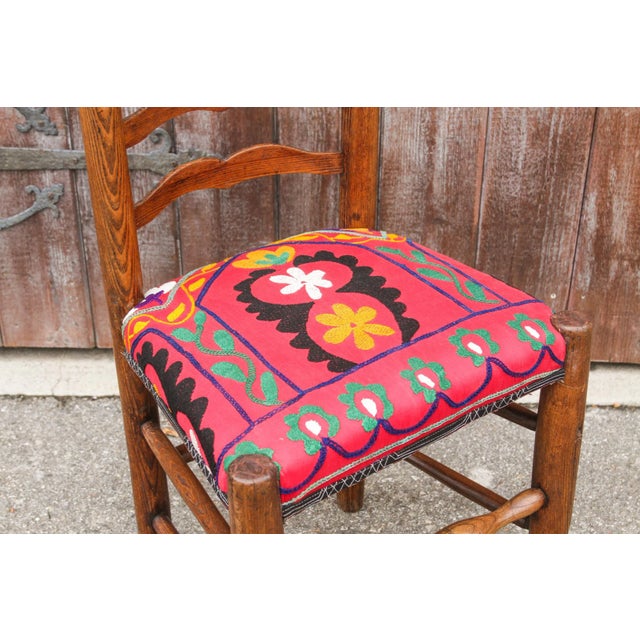 19th Century Antique 19th Century English Suzani Chair For Sale - Image 5 of 10