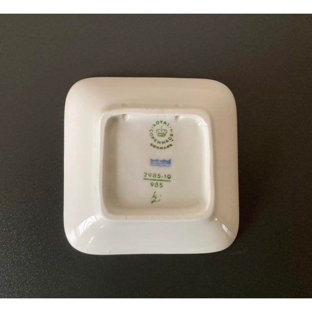 Royal Copenhagan Antique Danish Porcelain White & Blue Jewelry Dish by Royal Copenhagen For Sale - Image 4 of 12