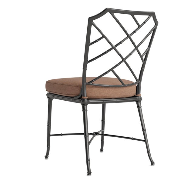 Not Yet Made - Made To Order Brown Jordan Calcutta Side Chair, Textured Pewter frame with Fusion Clay fabric For Sale - Image 5 of 11