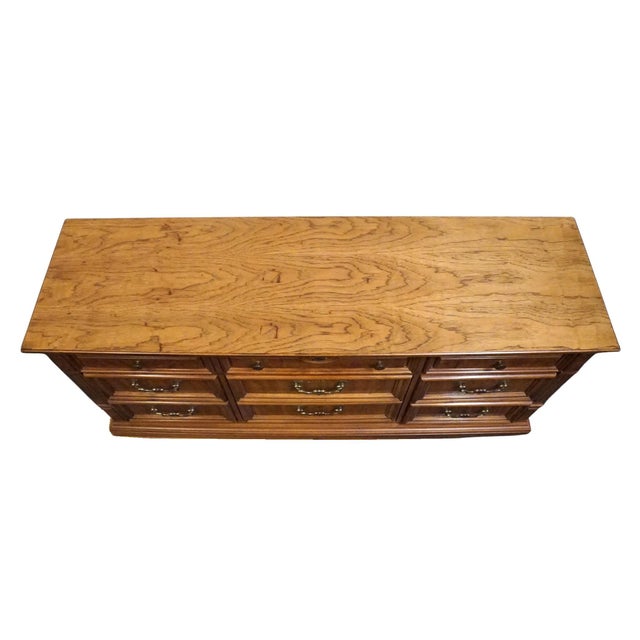 Thomasville Furniture Serenade Collection Burled Walnut Italian Neoclassical Tuscan Style 66" Triple Dresser 21211-130 For Sale - Image 10 of 16