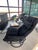 Black 1966 Homecrest Model #90 Martinique Swivel Rocker Full Set - Two Chairs With Cushions and Ottomans For Sale - Image 8 of 8