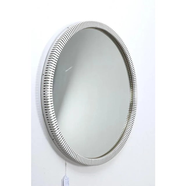 Vintage Metal Edge Mirror For Sale - Image 9 of 9