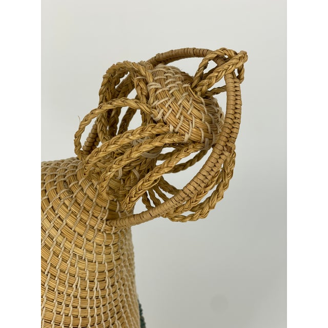 Textile Basotho / Mokorotlo Straw Hat - Red & Green For Sale - Image 7 of 8