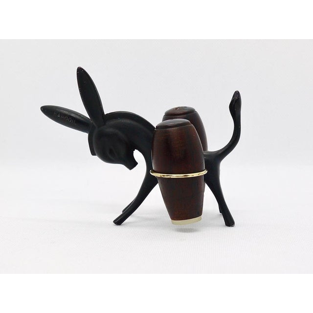 Donkey Salt and Pepper Shakers with Holder by Walter Bosse for Hertha Baller, Austria, 1950s, Set of 3 For Sale - Image 4 of 13