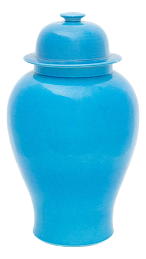 Turquoise Blue Glazed Porcelain Ginger Jar
