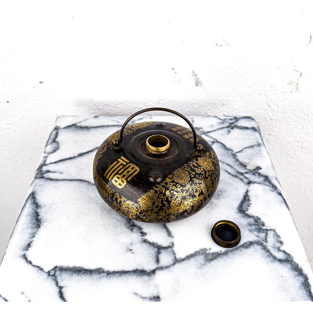 Early 20th Century Brass Chinese Bed Warmer For Sale In Portland, OR - Image 6 of 12