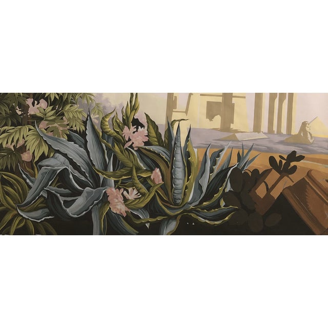 Not Yet Made - Made To Order 36" * H96" * 3ps,‌ Hand-Painted Ancient Civilization Ruins Wallpaper, Ancient Roman Ruins and Tropical Plant Mural For Sale - Image 5 of 5