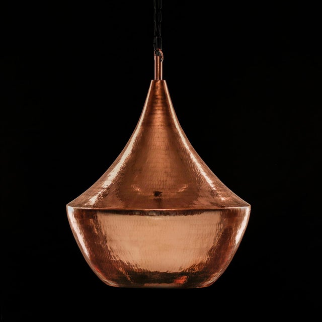 Copper Late 20th Century Hand-Hammered Copper Pendant Light, 1990s For Sale - Image 8 of 10
