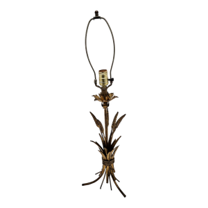Vintage Gilt Tole Wheat Sheaf Table Lamp