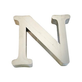 1970s Stainless Steel Marquee Letter "N" For Sale