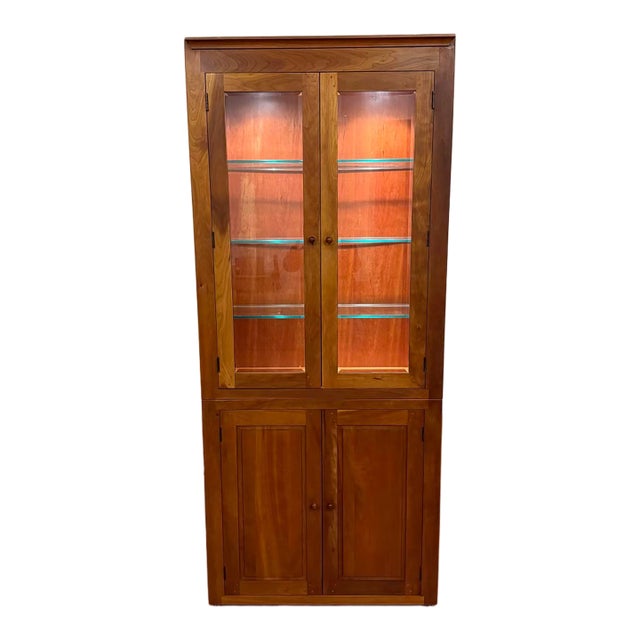 Vintage Cherry Display Cabinet For Sale
