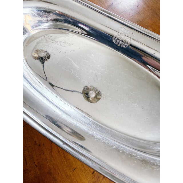 Reed & Barton Vintage Silver Plated Union Pacific Railroad Bread Tray For Sale - Image 4 of 5