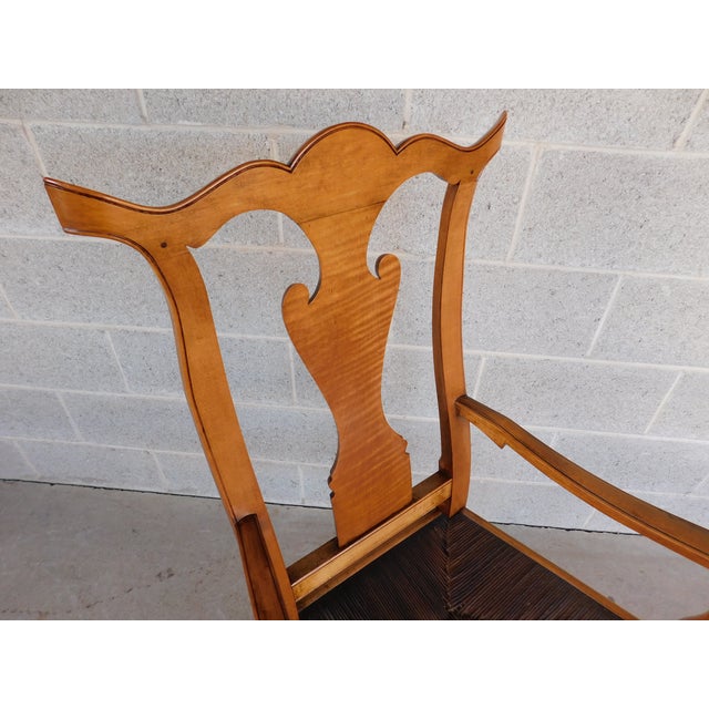 New England Style Figured Maple Lyre Back Arm Chair Attributed to William Savery For Sale - Image 12 of 17