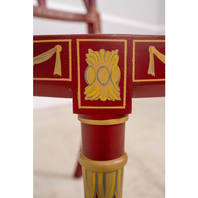 Pair Neoclassical Hand Paint Decorated Adams Style Armchairs For Sale - Image 16 of 18