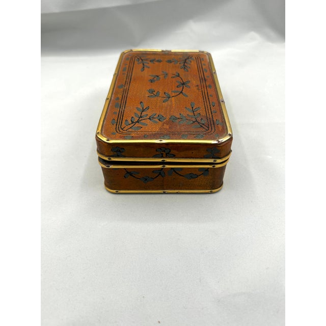 Textile Antique Early 20th Century Chinese Pigskin-Covered Wooden Box For Sale - Image 7 of 11