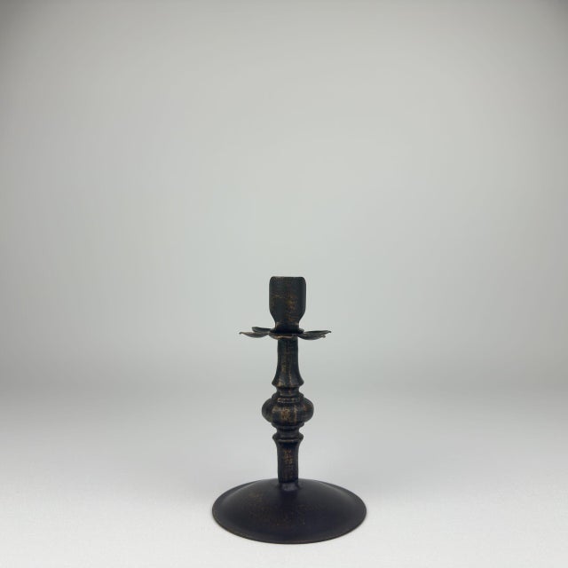 Corolla Candlestick | Handcrafted Metal Flower Design Candle Holder for Rustic Decor For Sale - Image 4 of 5