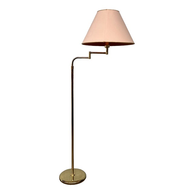 Italian Adjustable Floor Lamp in Brass Plated Metal from Cerva, 1980s For Sale