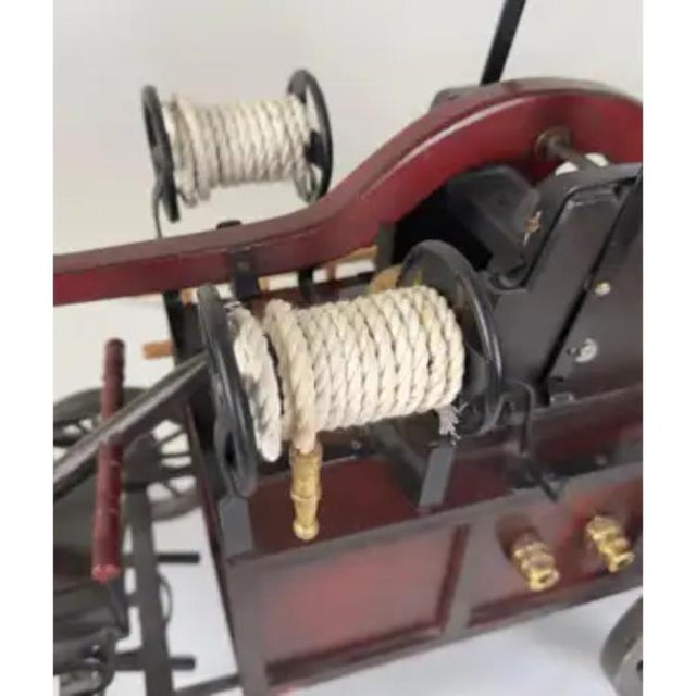 19th C Antique Iron & Wood Fire Engine Large Model or Sculpture For Sale In New York - Image 6 of 13