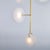 White Modern brass chandelier with opaline glass shades For Sale - Image 8 of 12
