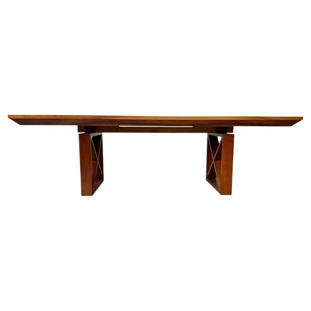 Geometric Dining Table in Oak and Cherrywood by Luca Scacchetti, 1970s For Sale - Image 9 of 9