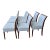 Late 20th Century Set of 8 Art Deco Polished Wood Leather Dining Chairs For Sale