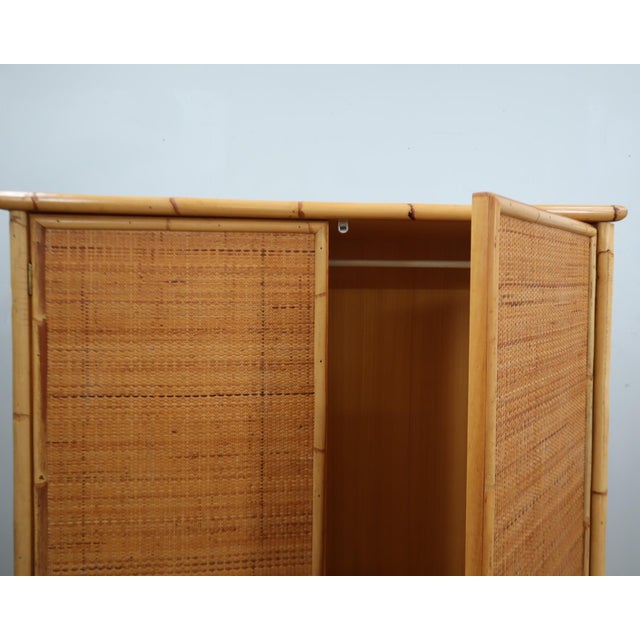 Vintage Bamboo & Rattan Freestanding Wardrobe from Dal Vera, 1970s For Sale - Image 8 of 18