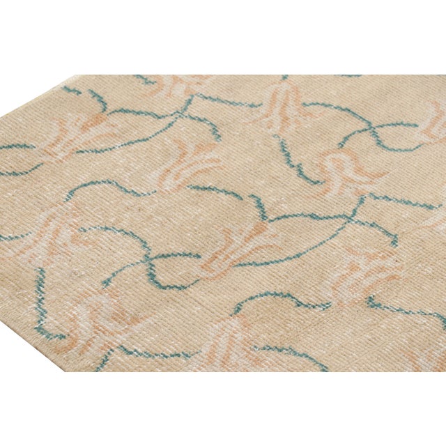 Vintage Zeki Müren Rug in Beige With Pink & Blue Floral Pattern From Rug & Kilim For Sale In New York - Image 6 of 8