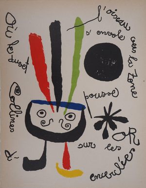 Joan Miro, The Surreal Bird, Lithograph