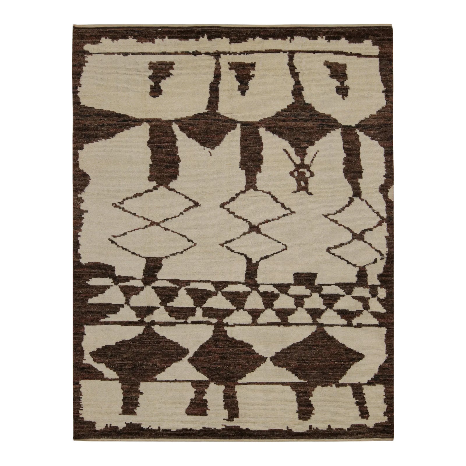Rug & Kilim’s Moroccan Style Rug in Beige and Brown Geometric Patterns ...