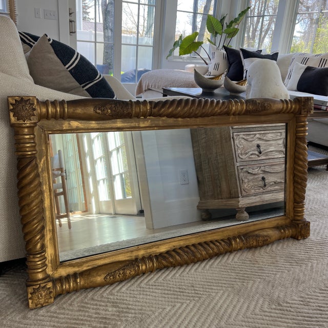 Traditional Antique Federal Giltwood Mirror For Sale - Image 3 of 9