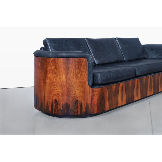 Selig Mid-Century Modern Brazilian Rosewood Sofa by Selig For Sale - Image 4 of 13